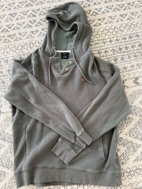 RVCA Sage Green Waffle Knit Hoodie